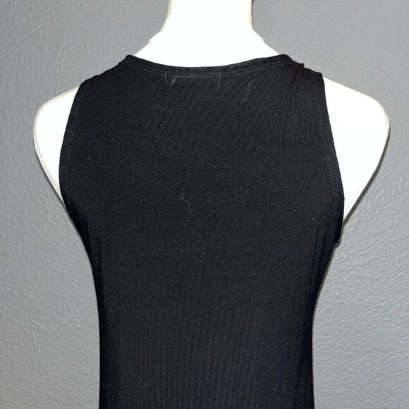 RUTI LBD LITTLE BLACK DRESS SLEEVELESS SCOOP NECK BODY CON MIDI TANK DRESS - 0 - Picture 5 of 9